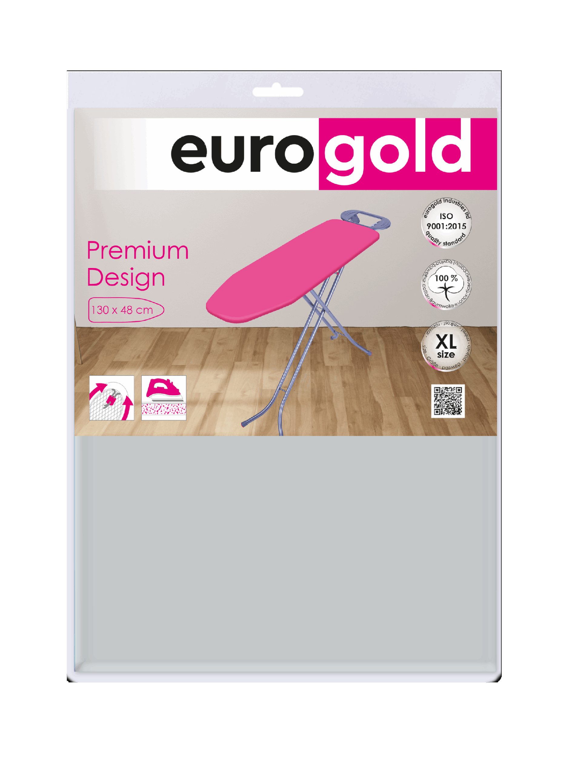 husa pentru masa de calcat eurogold, professional 130 x 48 cm, dc48f3grey3915